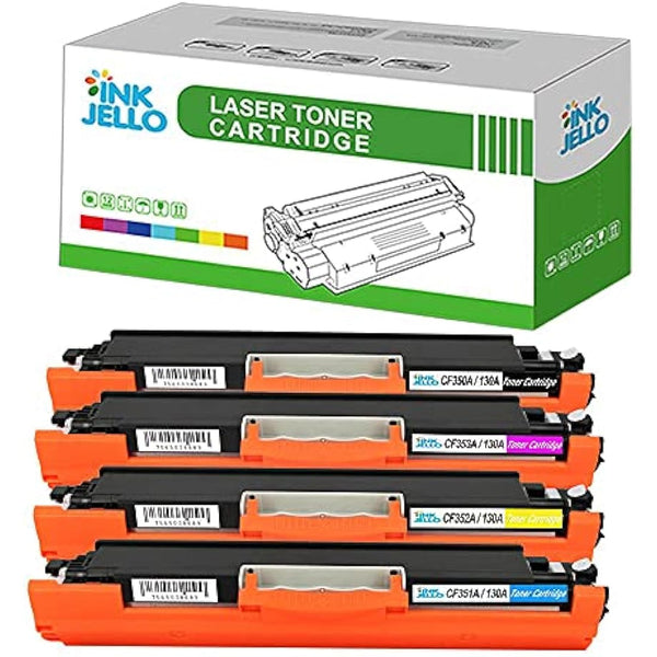InkJello Toner Cartridge For Printer, Compatibile with HP Colour LaserJet Pro MFP M176n M177fw CF350A CF351A CF352A CF353A (Black/Cyan/Yellow/Magenta, 4-Pack)