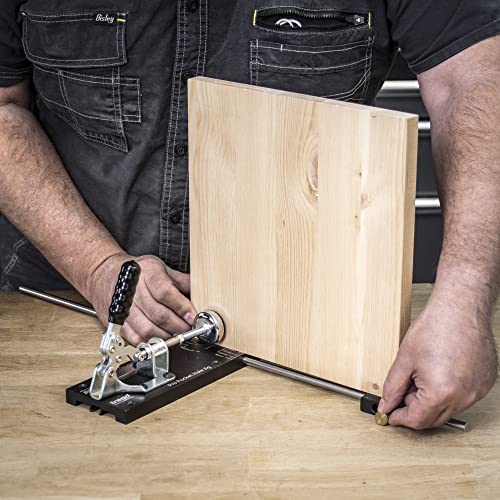 Trend Pocket Hole Jig Pro Kit with Pocket Hole Jig, Support Rods & End Stops, Face Clamp, HSS Drill Bit & Depth Collar, Square Drive Bits, 100 Screws & Storage Case, PH/JIG/AK , 12.7-38mm