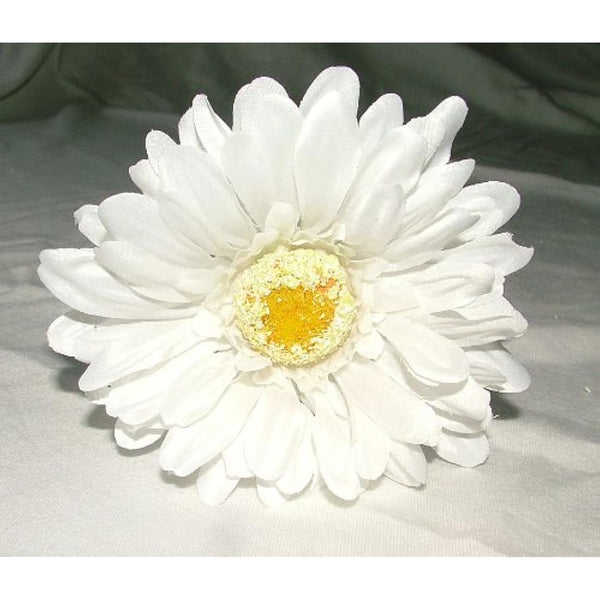 6 x Artificial Single Stem White Gerbera with Big Bloom - very dramatic - home garden