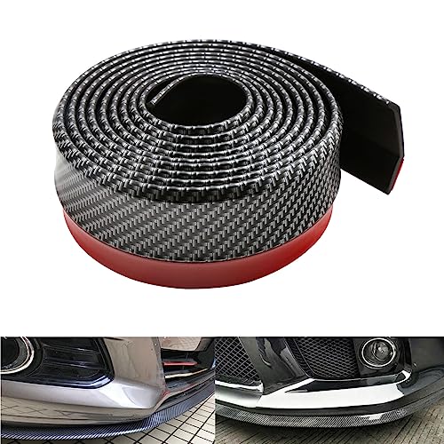 Universal Car Front Bumper Spoiler Rubber Sticker Lip Splitter Body Protector, 2.5M /8.2 ft