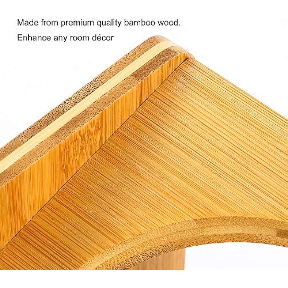 FOREYY Set of 2 Raised Pet Bowls for Cats and Small Dogs - Bamboo Tilted Single Elevated Dog Cat Food and Water Stand Feeder with 2 Stainless Steel Bowls and Anti Slip Feet for Comfort Feeding(Large)