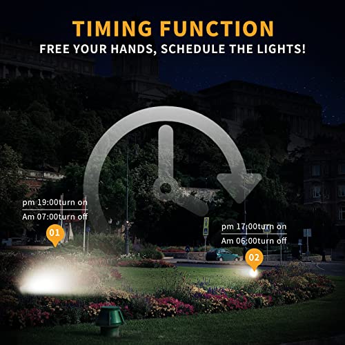 HEKEE LED RGB Floodlights Outdoor, 300W Equivalent, Smart Colour Changing Flood Lights, APP Controlled, Timing, IP66 Waterproof, UK Plug (2 Pack)