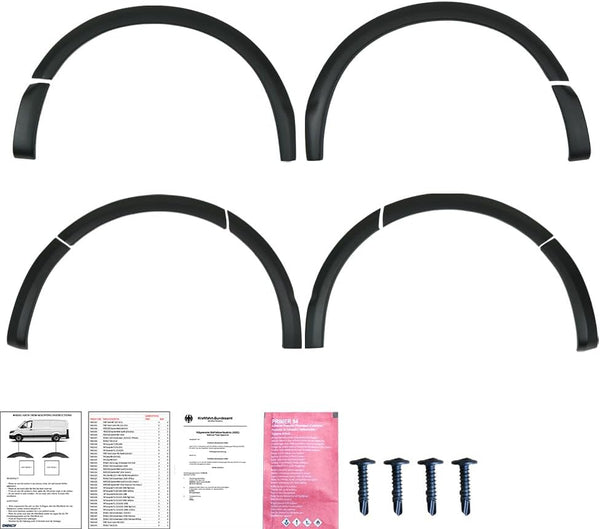 Oneway Set Wheel Arch Trims compatible with Volkswagen Transporter T5/T5.1 2003-2015 (Short & Long wheel base) - Matt black