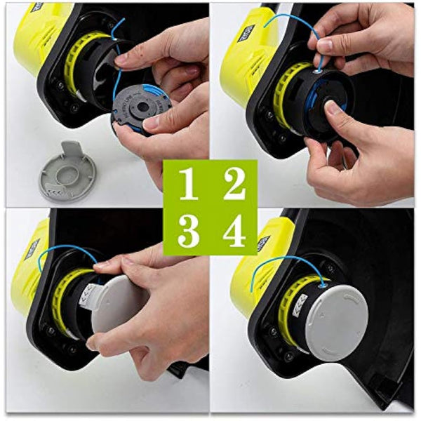 Eyoloty RAC124/AC14RL3A Trimmer Spool Line - 11ft (3.4m) 0.065" (1.65mm) for Ryobi 18v 24v 40v 0LT1825 0LT1830H 0LT1831 0LT1832 RLT2925 Cordless Grass Trimmers & Strimmers(6 spool+1 spool cover)