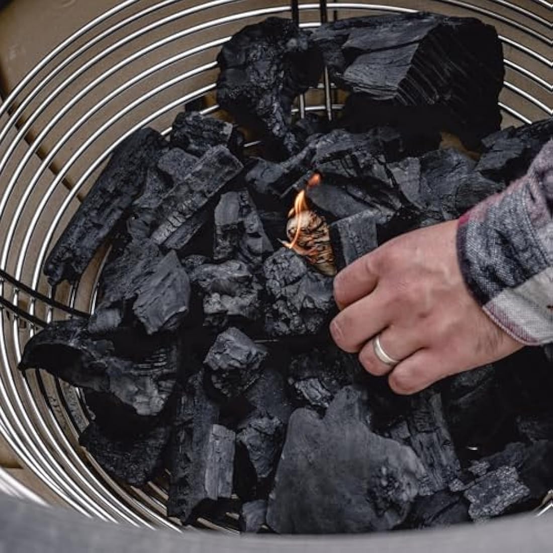 Kamado Joe Big Joe Stainless Steel Charcoal Basket Durable, Long Lasting, Includes Divider, Compatible With Kamado Joe Big Joe Grills