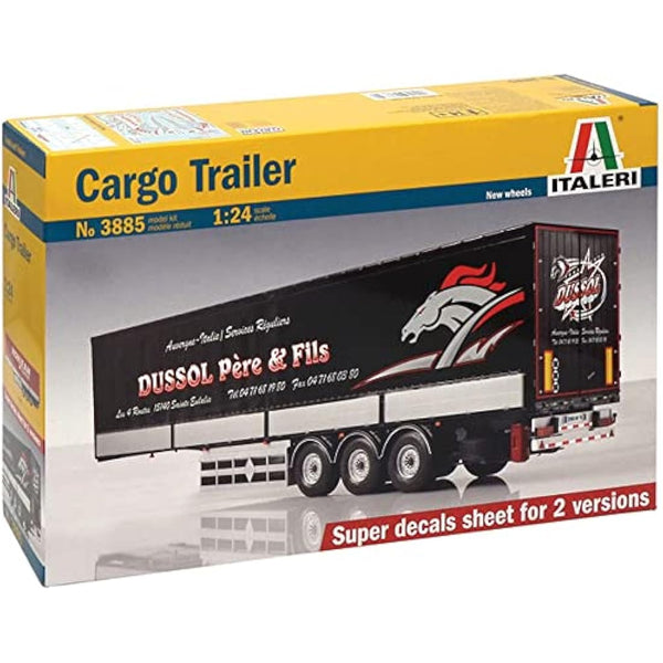 ITALERI ITA3885 CARGO TRAILER Italy Model kit, Black Set, Small