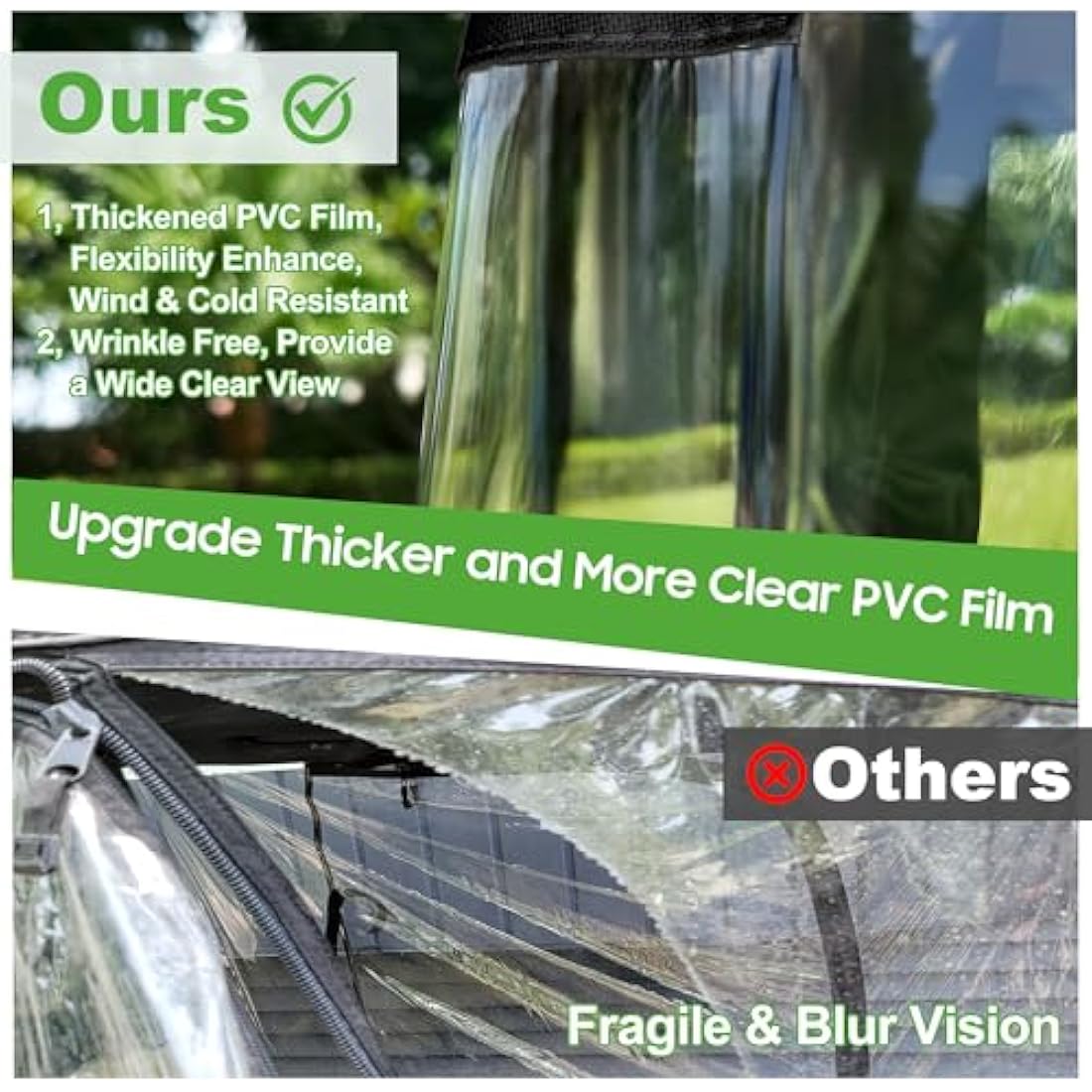 10L0L Deluxe Golf Cart Keep Warm Enclosure for 2 Passenger Club Car Precedent,600D Waterproof 4-Sided Protection Golf Buggy Cover,Roof up to 59" L (Beige