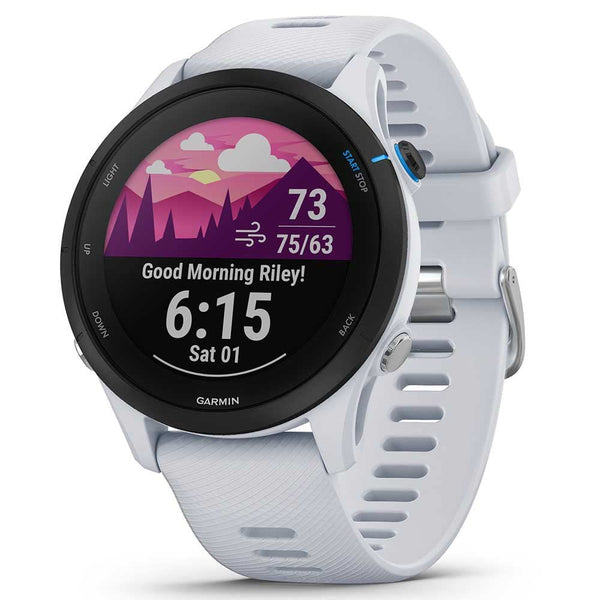 Garmin Forerunner 255 Music GPS 46mm Running Smartwatch, Lightweight, Music Storage, Advanced Training & Insights, Safety & Tracking Features, up to 14 days Battery Life, Whitestone
