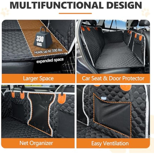 ANOSOSPECIAL Back Seat Extender,Dog Car Seat Cover,Waterproof Pet Hammock Travel Bed,Durable Camping Air Mattress,Non Inflatable Car Bed Mattress Easy Clean for SUV Truck (Black)