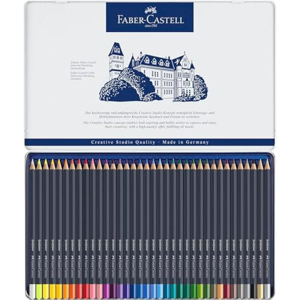 Faber-Castell Goldfaber, Colour Pencil Set, Tin Of 36 & Sketch Pad, A4, Gummed Paper Pad 100 GSM, 50 Sheets