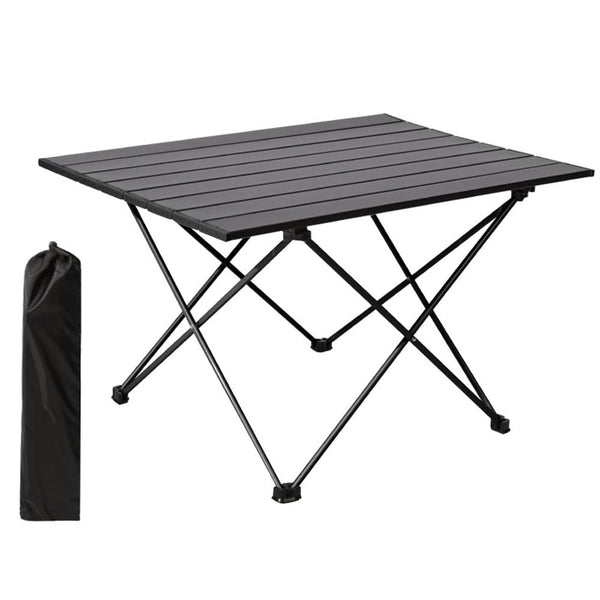 Portable Camping Table, Roll Top Aluminum Folding Lightweight Camping Table with Carry Bag for Picnic, Beach, Fishing, BBQ, Hiking, Fishing (Size L)
