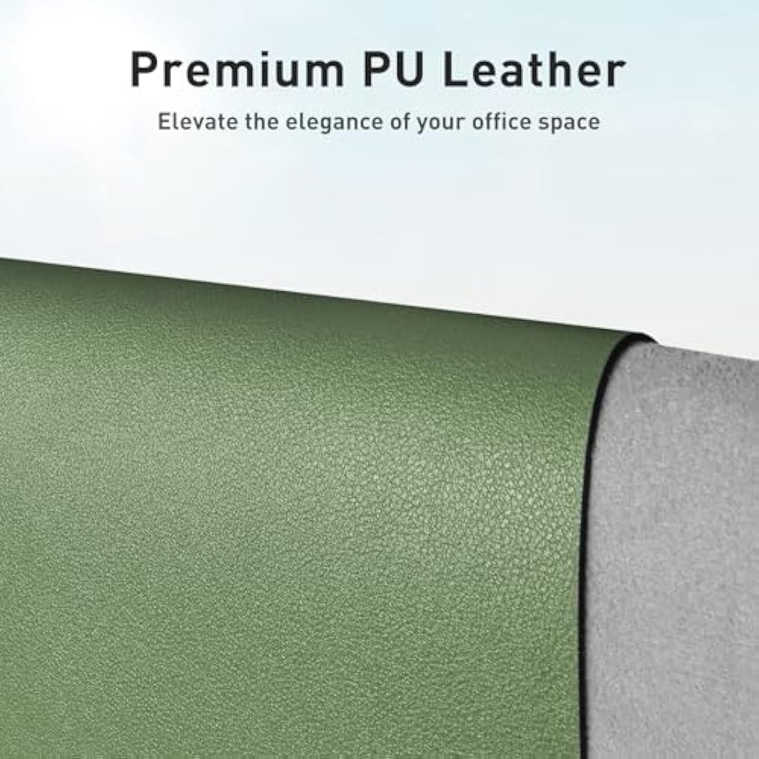 Aothia Leather Desk Mat, Large Mouse Mat, Non-Slip Desk Pad Desk Protector Mat, Waterproof PU Leather Laptop Mat Table Mat Desk Writing Pad for Office and Home(91cmx43cm, Olive Green)