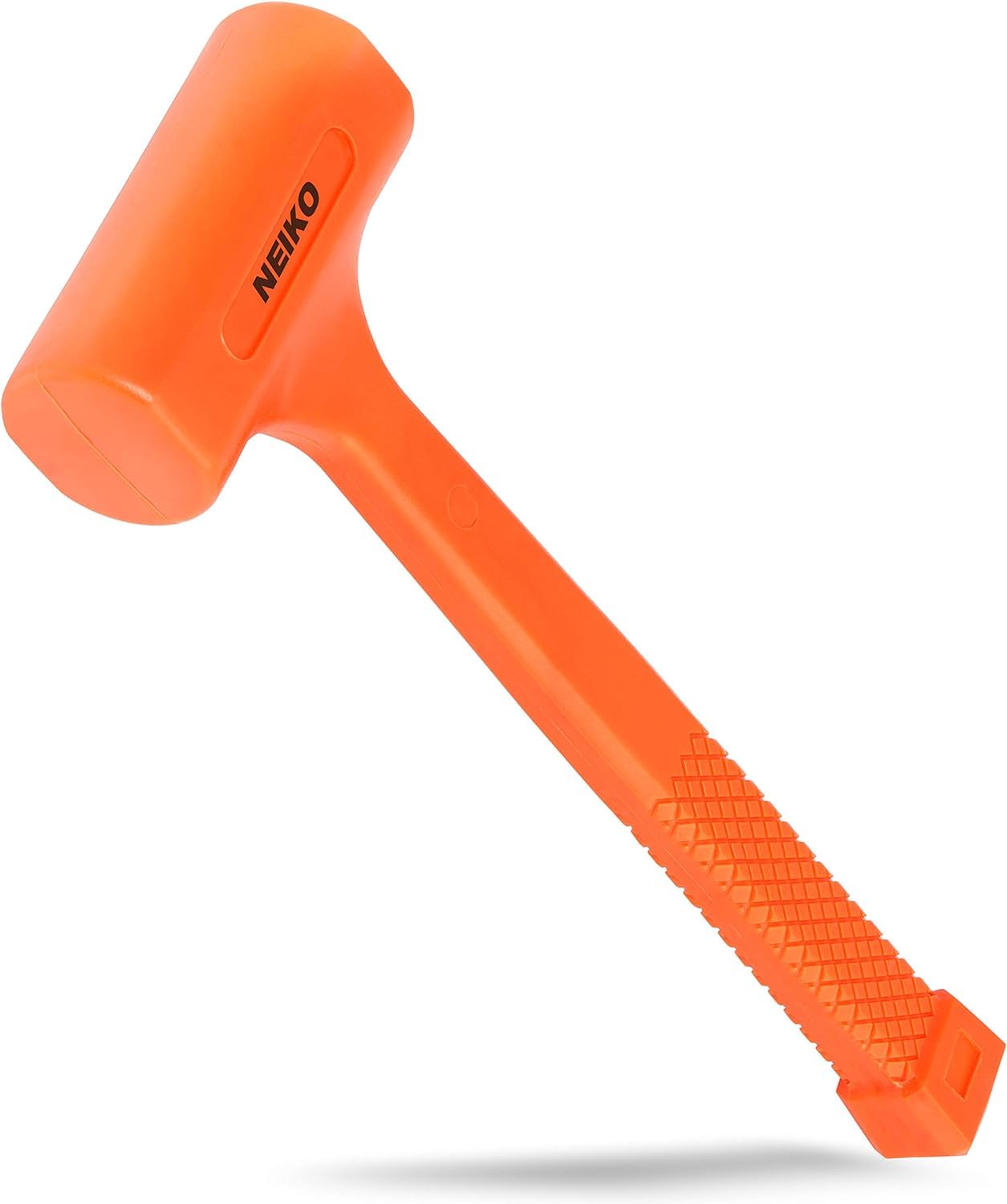 Neiko 02847A 2 LB Dead Blow Hammer, Neon Orange I Unibody Molded | Checkered Grip | Spark and Rebound Resistant