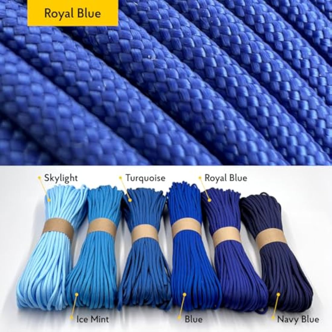 EdcX Paracord 4mm, 35+ Solid Colors (10m, 15m, 30m, 50m, 100m, 300m) | Ideal for Crafting, DIY, Camping, Survival, Outdoor | 100% Nylon Rope 4mm | Tactical Cord 550 Type III
