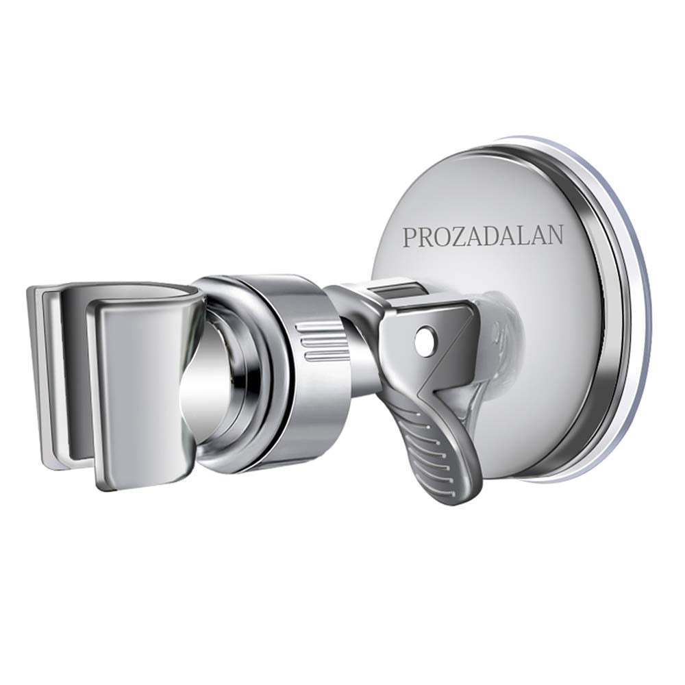 Shower Head Holder, Adjustable Removable Shower Wall Bracket, Shower Head Mount, 360° Rotation Adjustable Shower Bracket, Angle Adjustable Vacuum Suction Cup (Sliver-1)