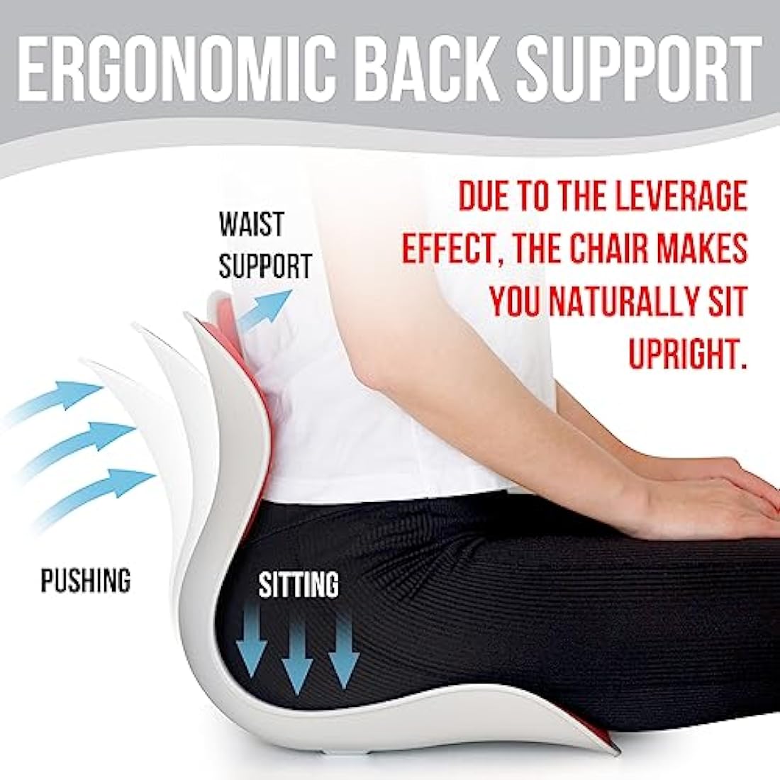 ERGONIX Lumbar Support Posture Corrector Chair for Women – Size M Ergonomic Back Support Chair for Lower Back Pain Relief and Posture Correction – Portable Lumbar Support Posture Corrector Chair