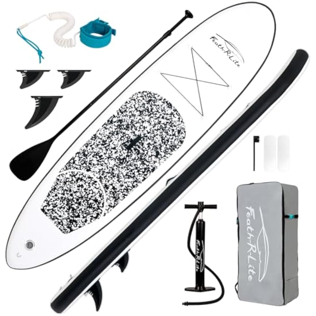 FEATH-R-LITE 10' &11' Inflatable Ultra-Light Stand Up Paddle Board for All Skill Levels Included with SUP, Adj Paddle, Pump, Backpack, Leash