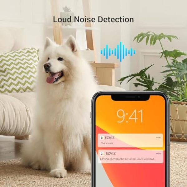 EZVIZ 4MP Indoor Camera No Monthly Fee, 512GB Supports, Spotlight Colour Night Vision, Dual Band Wifi, One-touch-calling Button, Two-way Audio, Sound/Human Detection, Works with Alexa (CP1 Pro 2K+)