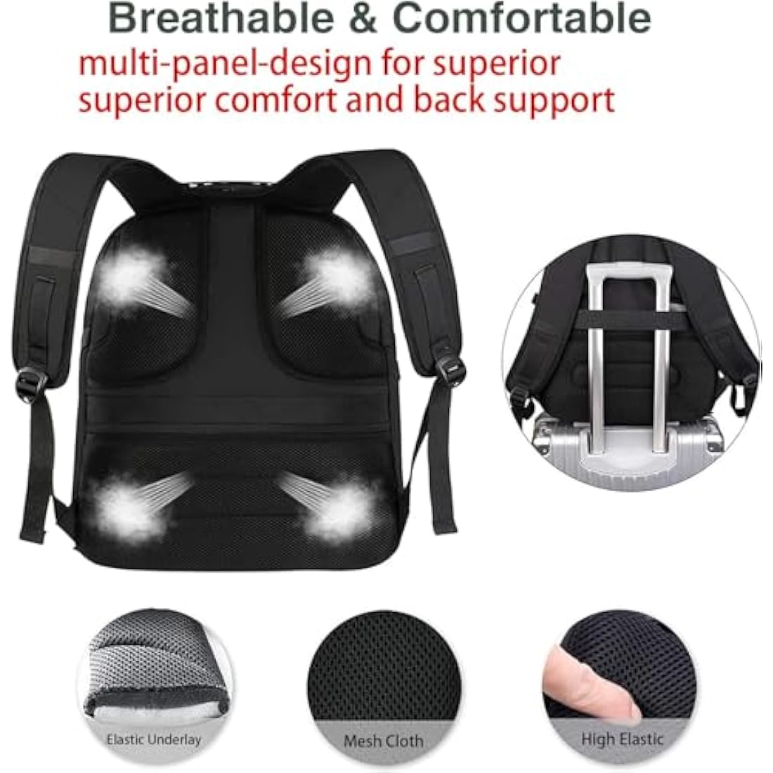 MATEIN Extra Large Backpack 55L, 18.4 Inch Travel Laptop Backpack for Men Water Resistant Work Bag with USB Charging Port, Heavy Duty Big Business Computer,College School Rucksack, Black