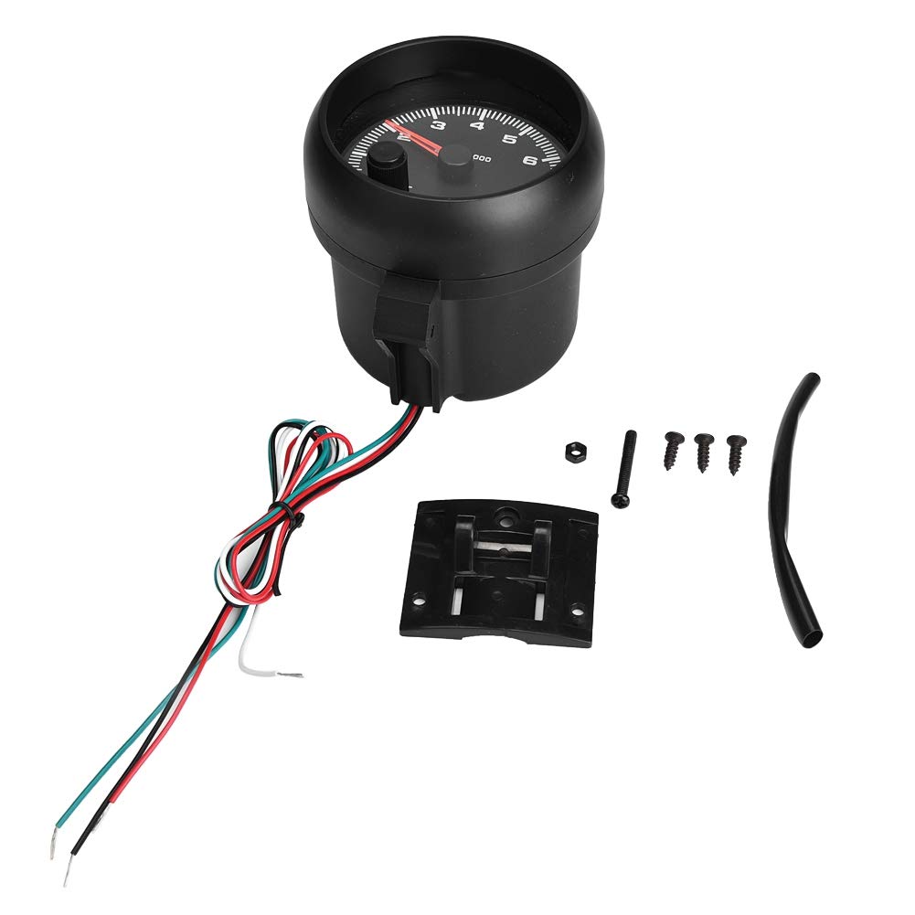 TKSE Tachometer 12V, 0-8000 RPM Car Universal Tachometer Rev Counter Tacho Gauge Meter LED Shift Light