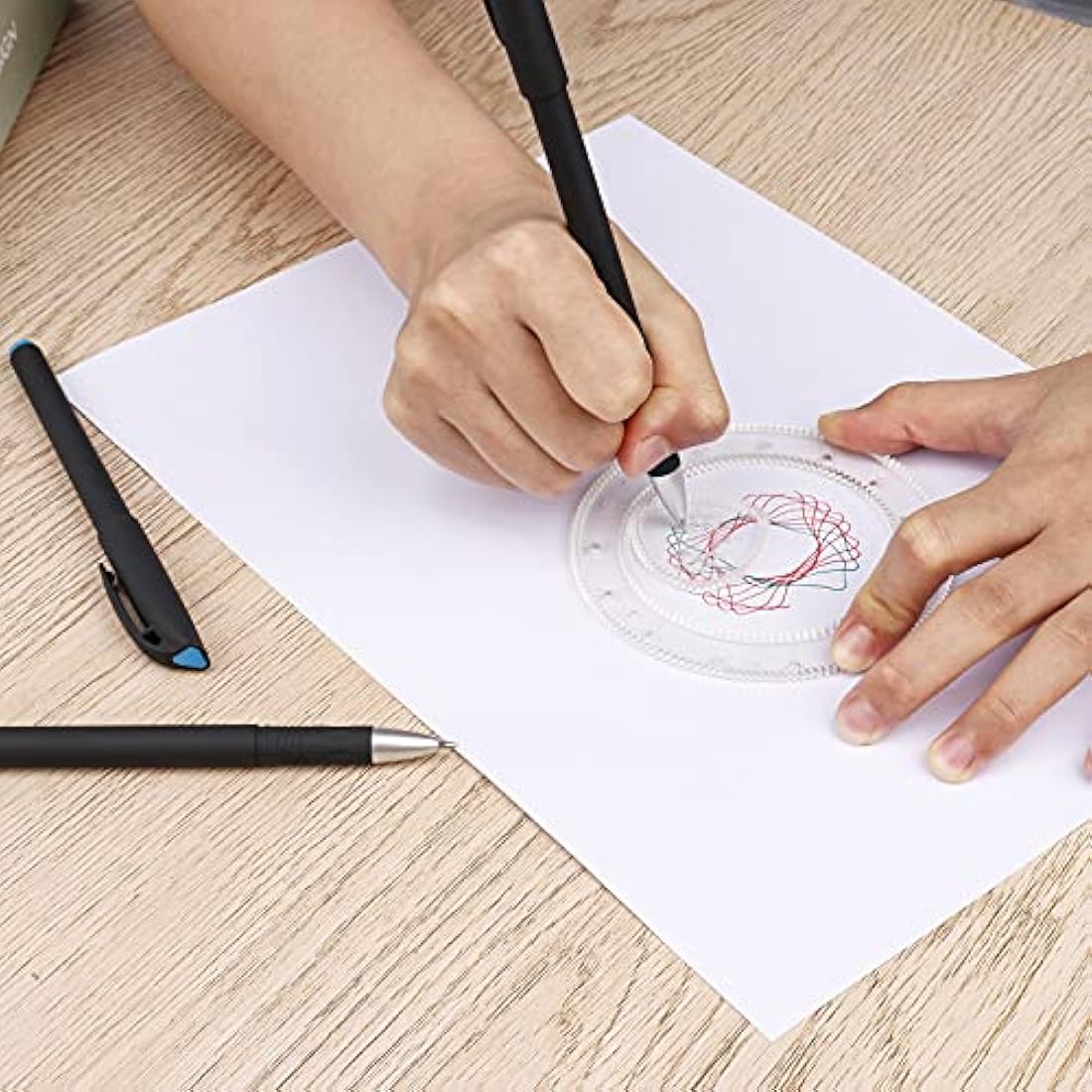 Gobesty Spirograph Deluxe Drawing Set with 28 Accessories, Geometric Ruler, Art Design Set for Kids and Adults
