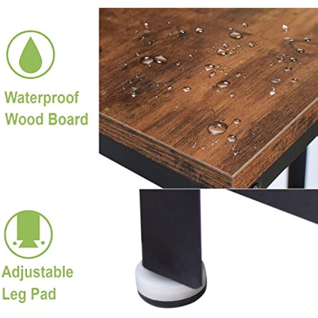 DRM Industrial Console Table for Small Spaces, 2-Tier Rustic Hallway Table, Narrow Nightstand with Metal Frame and Mesh Shelf, Sturdy Sofa Side Table for Home and Office