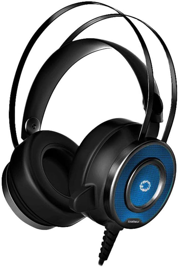 GameMax G200 Gaming Headset & Mic, RGB LED Lighting, 50mm Driver, Noise Cancellation, Self - Adjusting Headband, Compatible for PS4, Xbox One, PC & Mobile Phones | Black