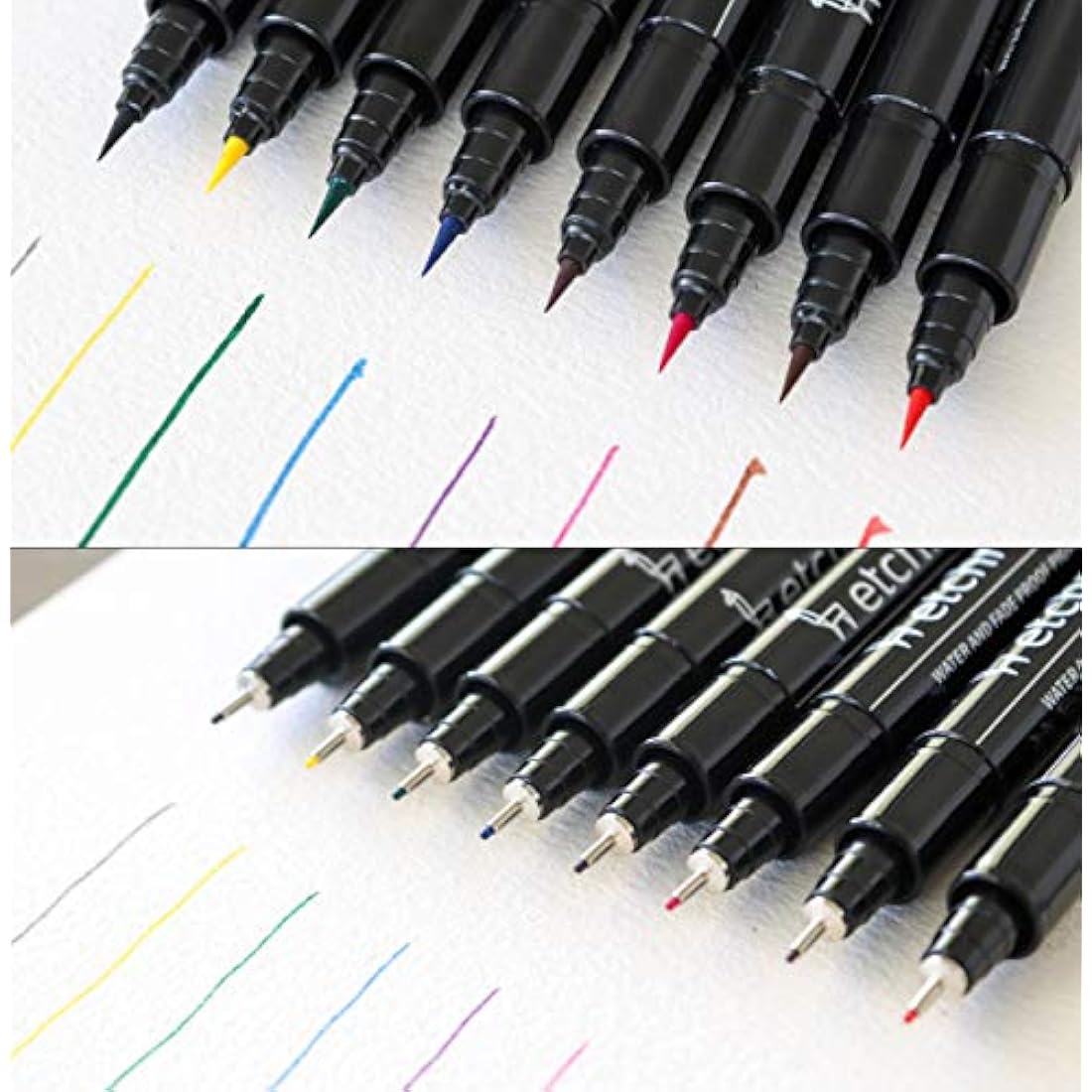Etchr : Coloured Fineliners and Brush Pens : Set of 16