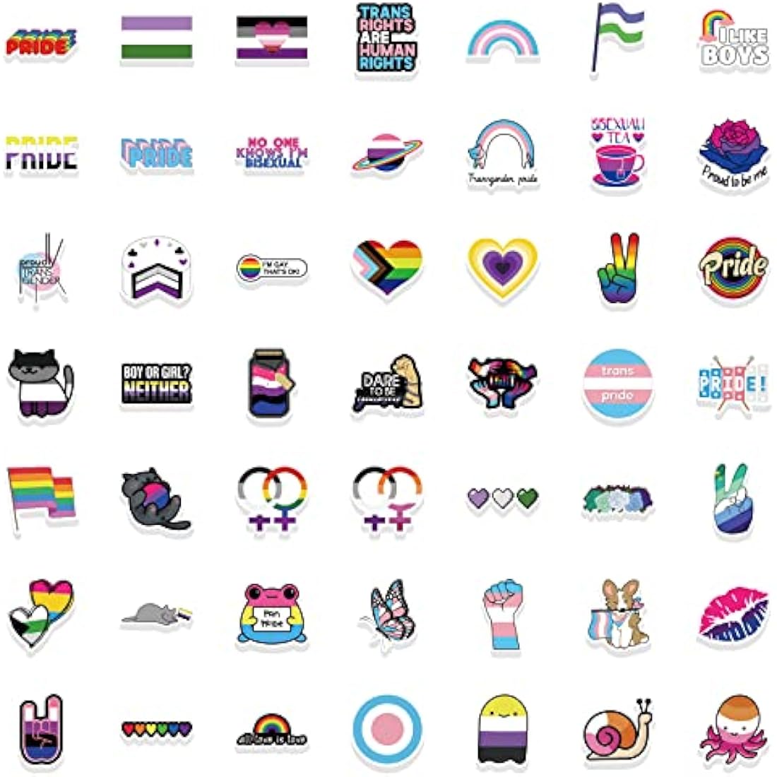 100PCS Gay Love Stickers,Gift for Children Teens Adults Kids,Waterproof Gay Pride Stickers for Laptop Scrapbook Water Bottle,VSCO Pride Stickers for Skateboard Journal Wall Car Bicycle