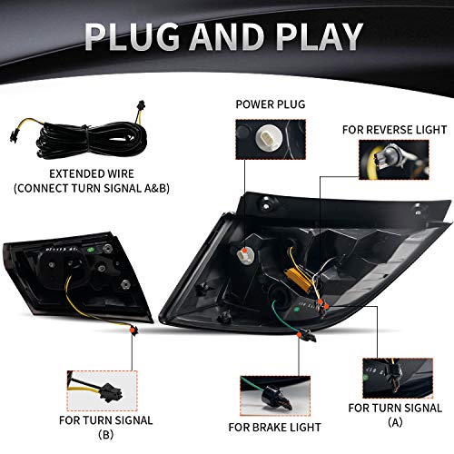 Archaic LED Rear Lights Compatible with 10th Honda Civic Type R Hatchback FK7 FK8 2016-2020, with Sequential Turn Signal, Animation DRL, Pair