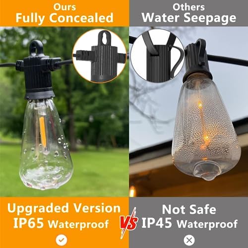 ZOTOYI Outdoor String Lights Mains Powered 150FT, Waterproof IP65 Festoon Lights Outdoor with 73+3Pcs Vintage Bulbs, Shatterproof Garden Lights for Backyard Outside Patio Party Pergola Wedding