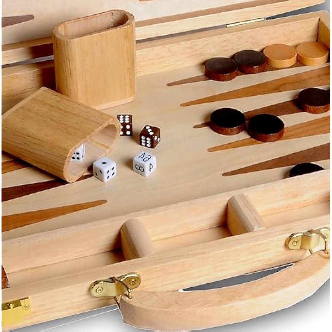 Engelhart - 250536 - Inlaid Wooden Game Backgammon Set 15"
