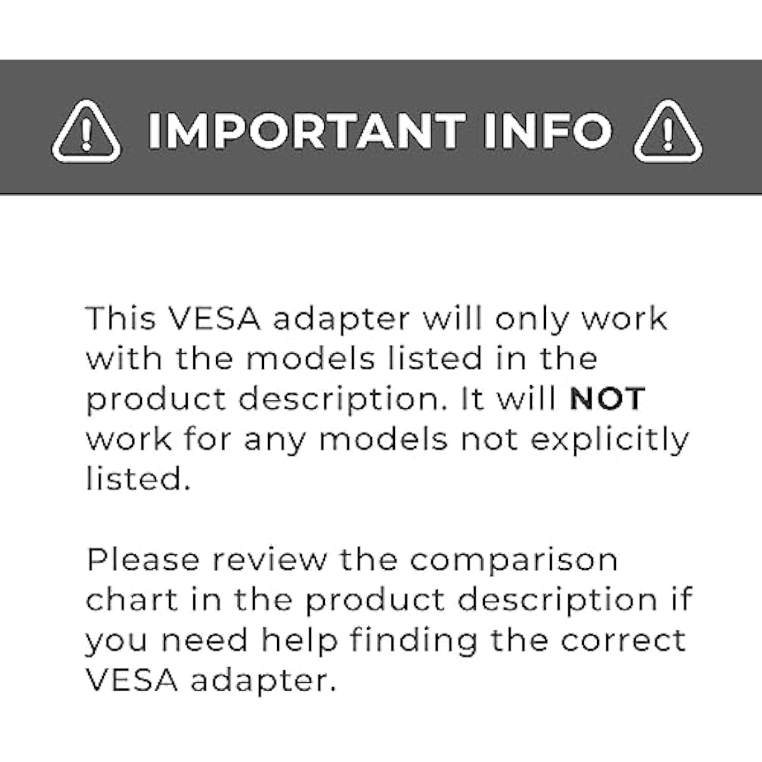 HumanCentric VESA Mount Adapter Bracket Compatible with Acer Models G226HQL, G246HYL, G247HL, G277HL, G277HU, S200HQL, S200HL, S220HQL, S230HL, S232HL, S240HL, S242HL