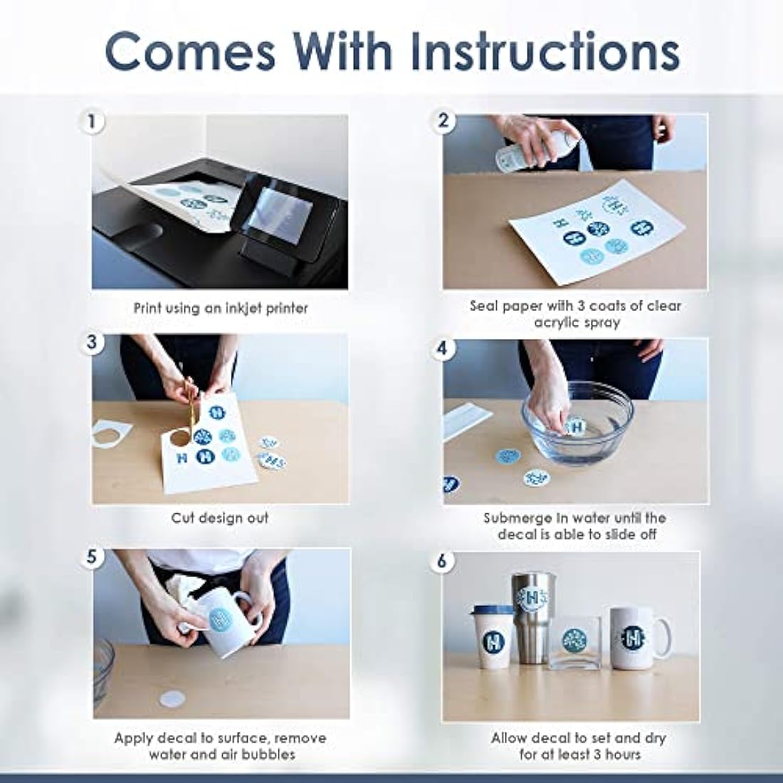 Hayes Paper Co, Waterslide Decal Clear Inkjet (A4, 100 Sheets)