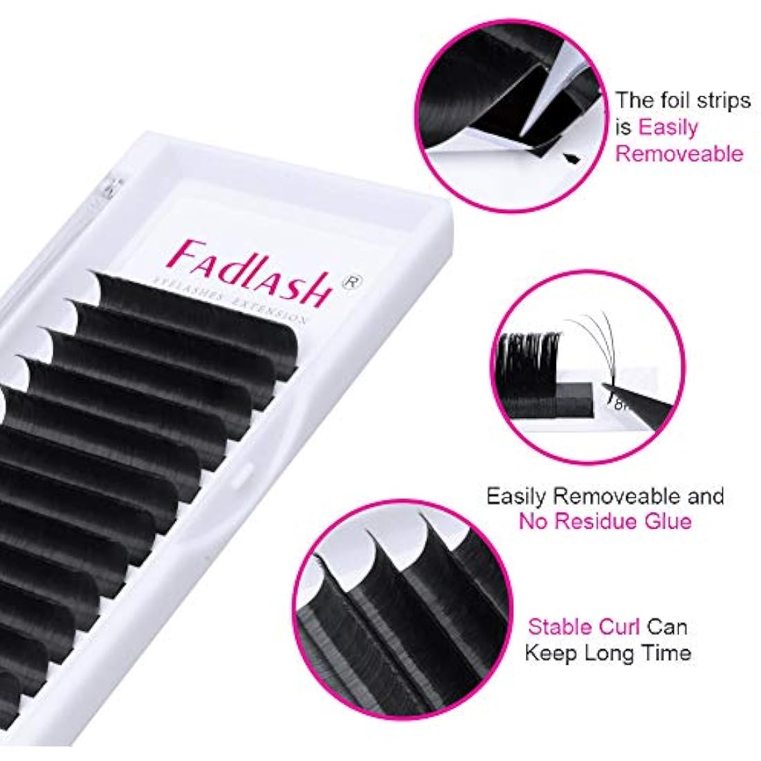 Fadlash Easy Fan Lashes D Curl 0.07 11-12-13mm Mixed Tray Russian Lashes Natural Look Self Fanning Eye Lashes Automatic Blooming Russian Eyelashes Extensions