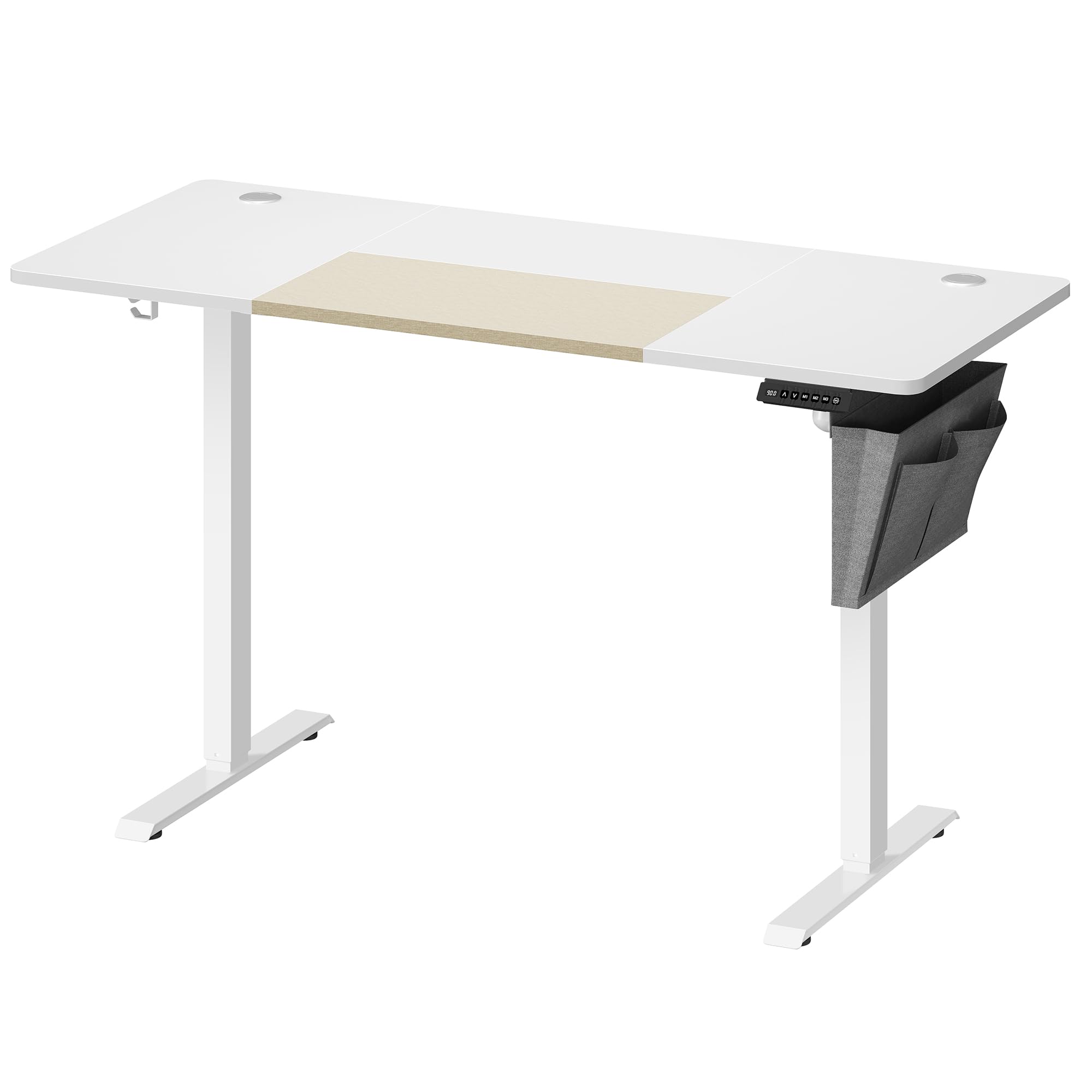 VASAGLE Electric Standing Desk, Height Adjustable Desk, 60 x 140 x (72-120) cm, 4 Memory Heights, Storage Pocket, for Home Office, Study, Rustic Brown and Ink Black LSD134K02