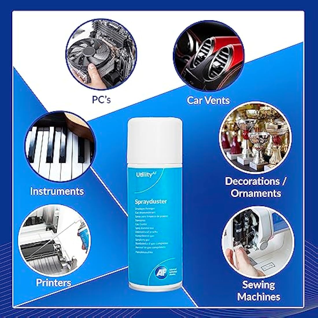 AF Air Duster Sprayduster Compressed Air Can Blower Spray for PC, Laptop keyboard cleaner dust remover PS5 xbox fans 400ml(pack of 2)