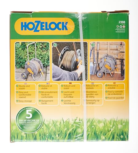 HOZELOCK - Cart Reel 60 m without Equipment : Max Capacity 60m, Reinforced Axis, Freestanding, Stable and Easy to Use, Integrated Handle, Supplied