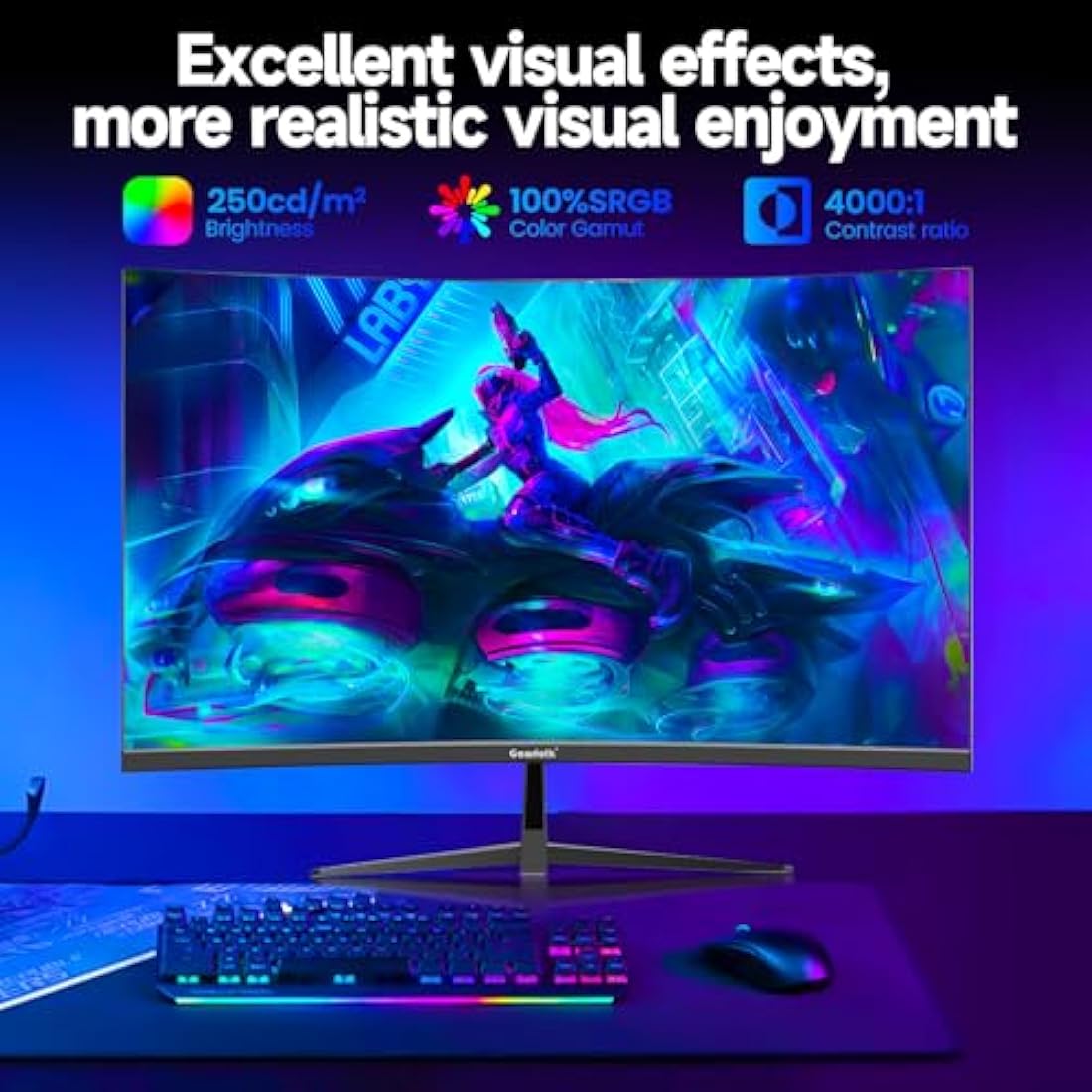 32 inch Gaming Monitor 1800R Curved Computer Monitors 165HZ/180HZ, FHD 1080p PC Monitors VA Screen for Home, Office and Dormitory
