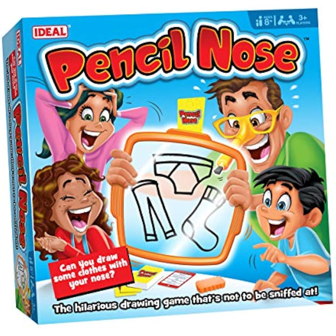 Ideal | Pencil Nose: The hilarious drawing game that’s not to be sniffed at! | Family Games | For 3+ Players | Ages 8+