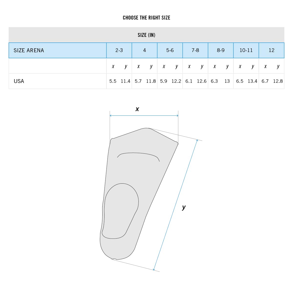 arena Powerfin Swimming Pool Training Fins, Adult Swimming Pool Fins, 100% Silicone Fins, Comfortable Short Swimming Pool Fins, 6-7, Black