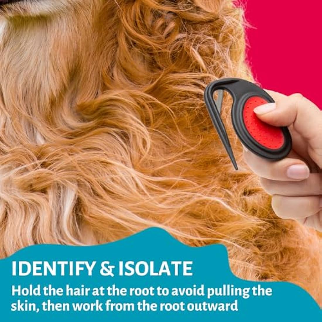 Mikki Dog, Puppy, Cat Matt Splitter - Dematting and Detangler Tool - Removes Knots and Matts