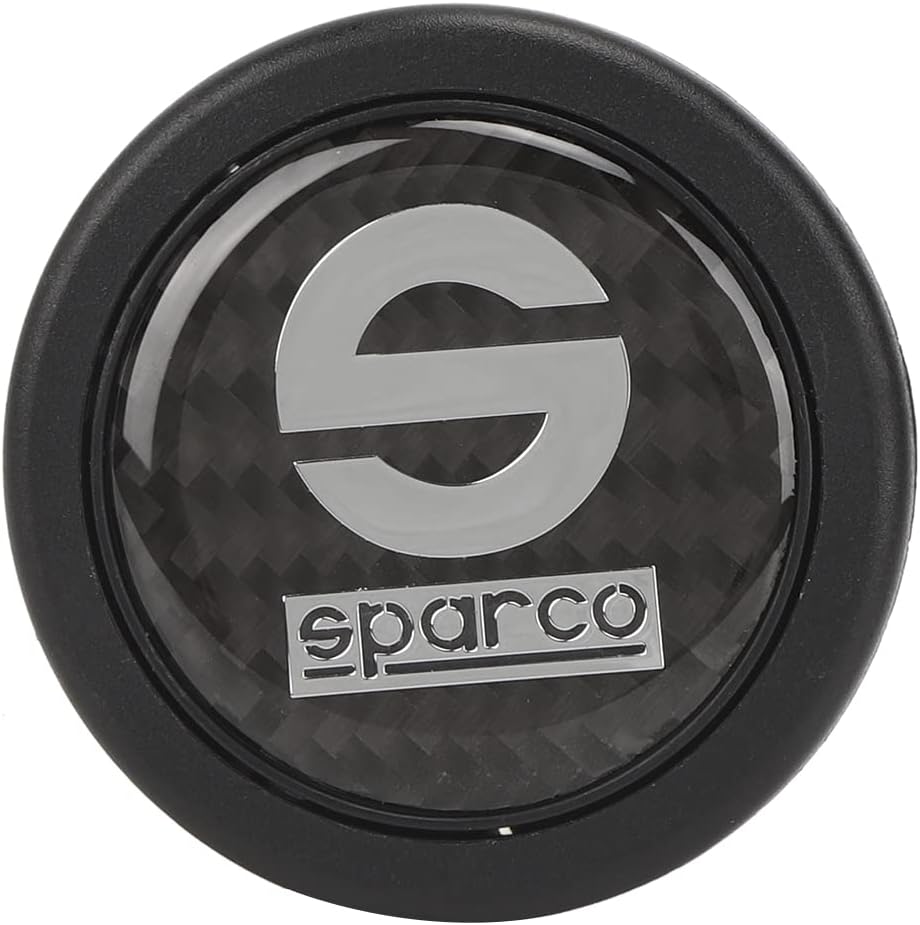 Car Steering Wheel Horn Button, 6 Holes Carbon Fiber External Horn Button Kits for Sparco Steering Wheel Car Modified Parts