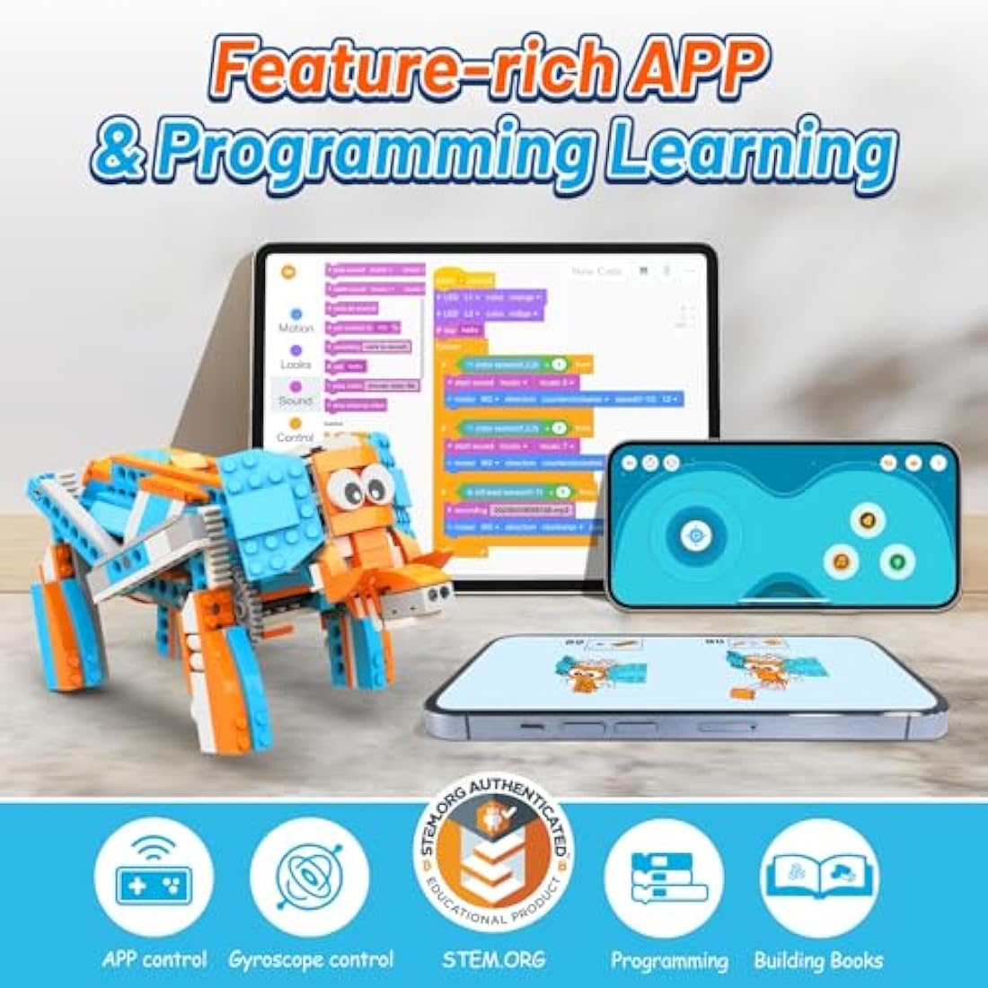Apitor STEM Building Kits for Kids, 10-in-1 Programmable APP RC Robot/Car/Crane/Airplane, Science Kits for Kids 10-12, Building Toy Gifts for for 8-16 Year Old Boys Girls (389 PCS)