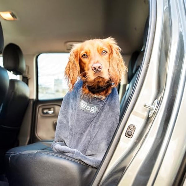 Henry Wag Dog Drying Bag - Soft & Highly Absorbent Microfibre, Muddy Pet Accessories, Quick Drying - Designed for Dogs - L (100 x 75 x 54cm)