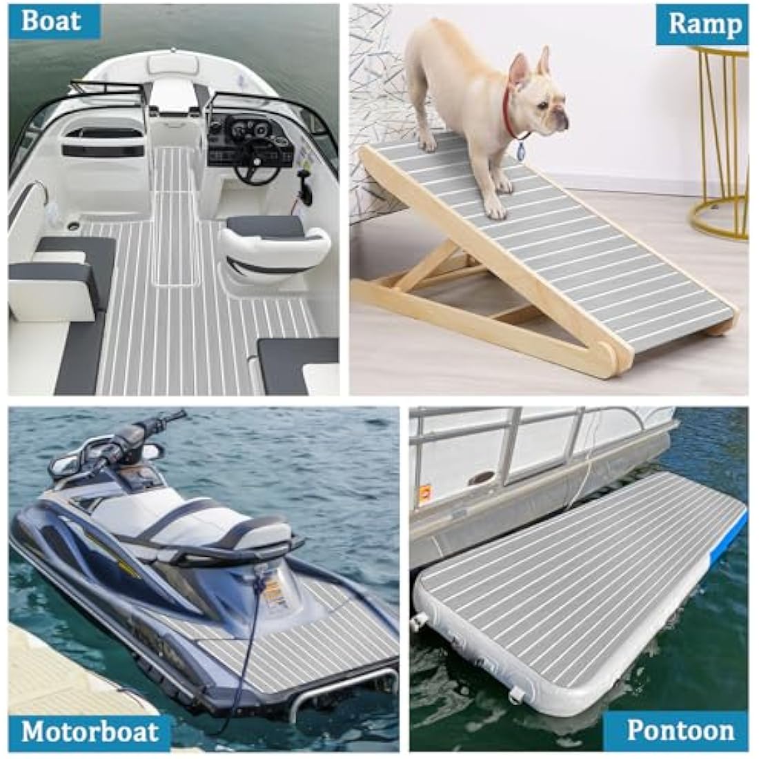 KXKZREN Boat Flooring EVA Foam Decking Sheet Faux Teak Marine Carpet Non-Slip Self-Adhesive Flooring Deck Mat for Boat Pontoon Motorboat RV Yacht Kayak Cooler Tops,240x112/90/60/41cm