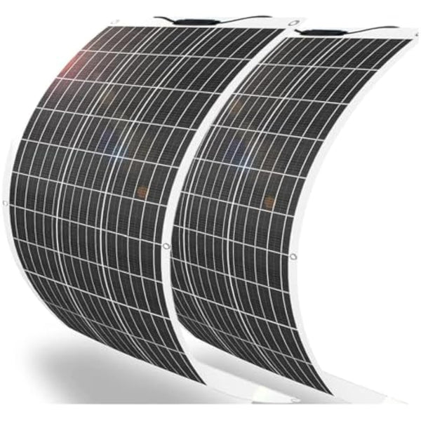 400W Flexible Solar Panel 2 * 200W 24V/12V Monocrystalline Bendable -Semi-Flexible Solar Panels Charger Off-Grid for RV Boat Cabin Van Car Uneven Surfaces
