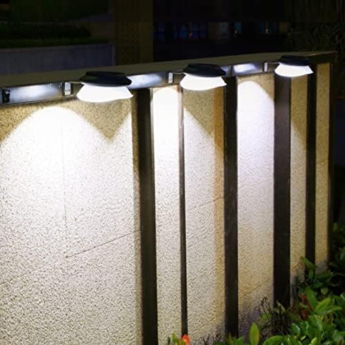 AVEKI Solar Fence Gutter Lights, 9 LED Solar Powered Garden Outdoor Lights Waterproof Security Lamp for Outdoor Garden Fence Wall Lobby Pathway (Black 6p)