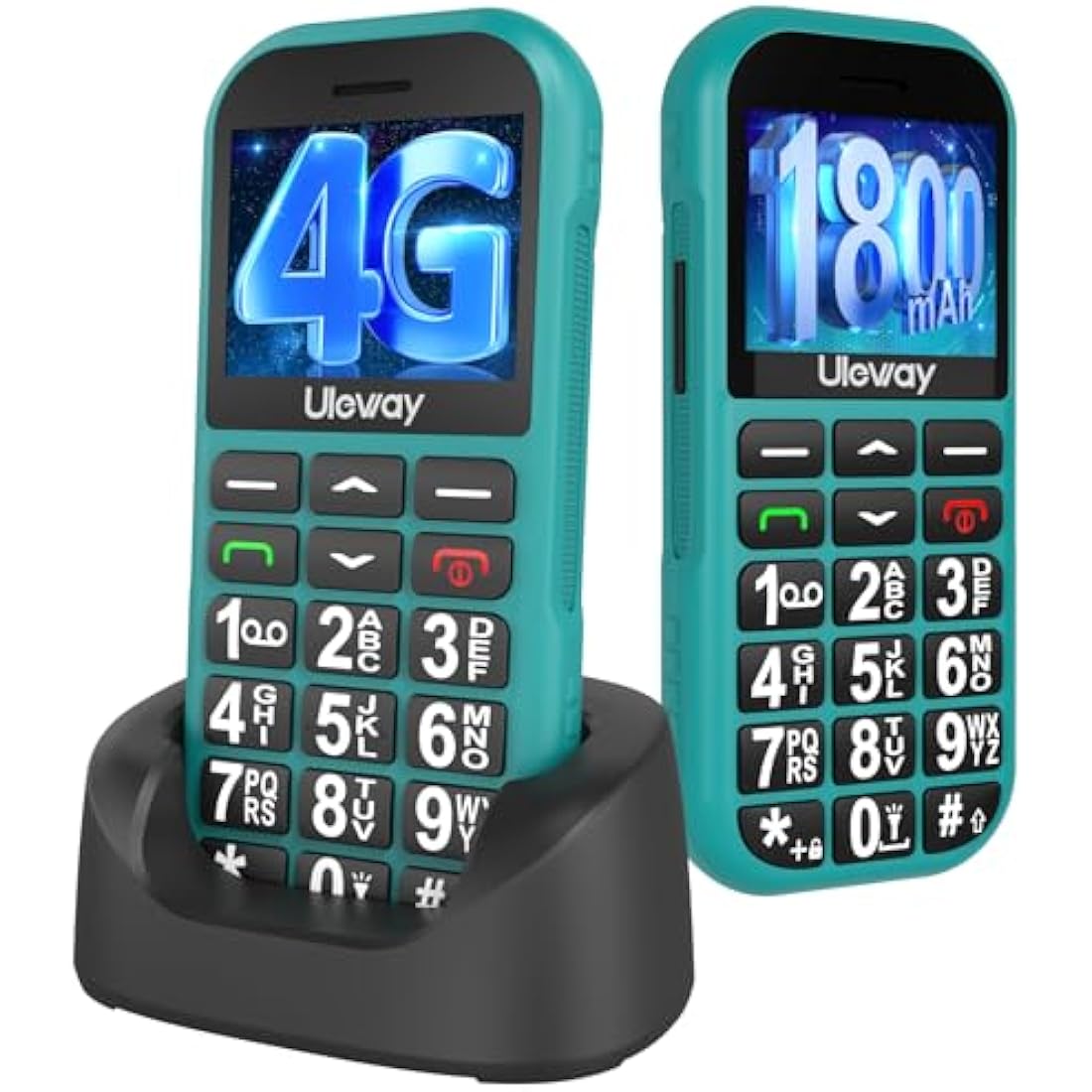 4G Big Button Mobile Phone for Elderly,USB-C Charging,1800mAh Long Standby, Easy to Use Basic Mobile Phone, SIM Free Unlocked Senior Mobile Phones With SOS Emergency Button Large Volume FM Radio