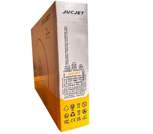 JUCJET Walkie Talkies 2023 Upgraded 88E Walkie Talkie Long Range for Adults with Earpieces, 16 Channel Handheld 2 Way Radio Rechargeable with Flashlight Li-ion Battery and Charger(4 Pack)